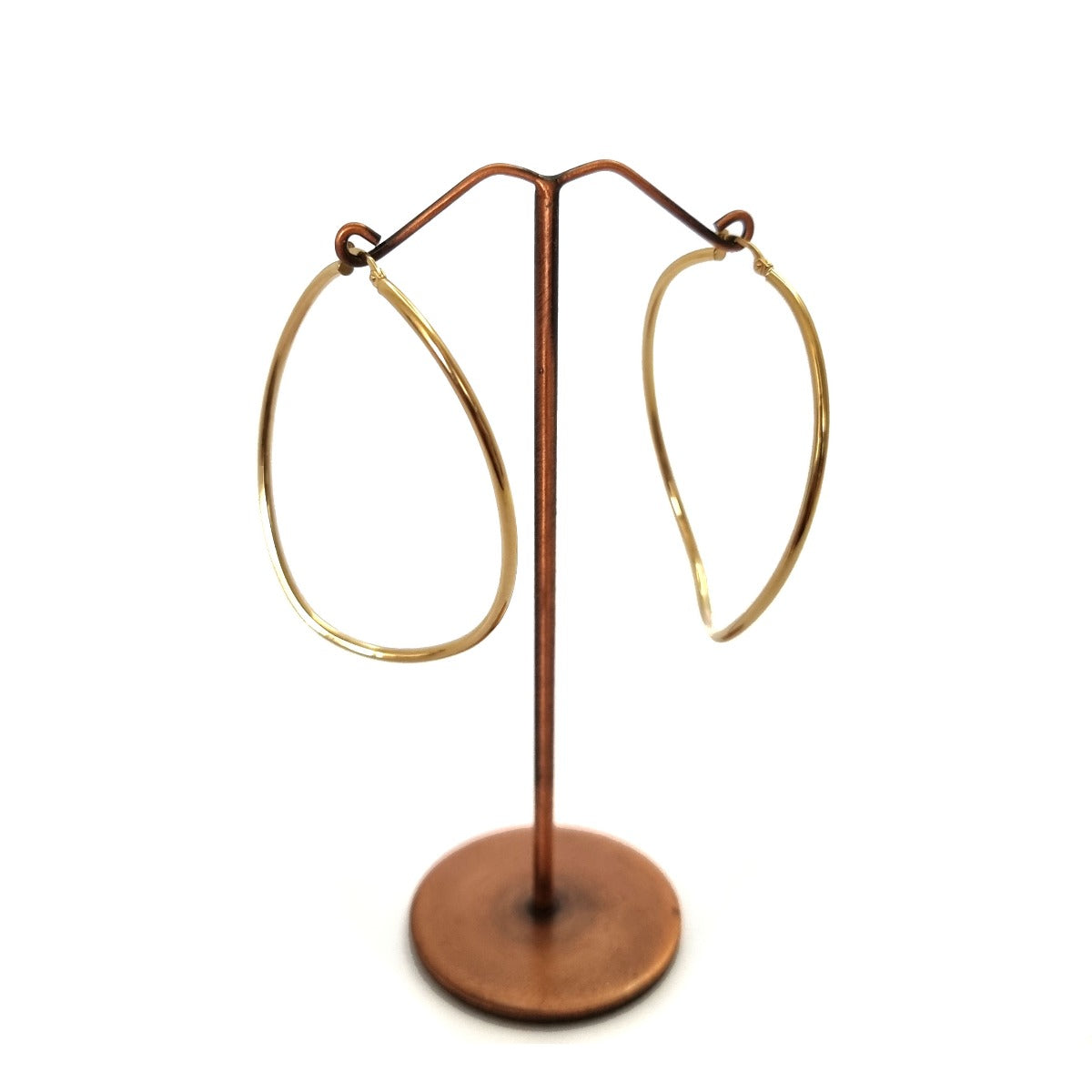 18K Pure Gold Oval Hoop Earrings Design | Earring | 18K Gold Jewelry