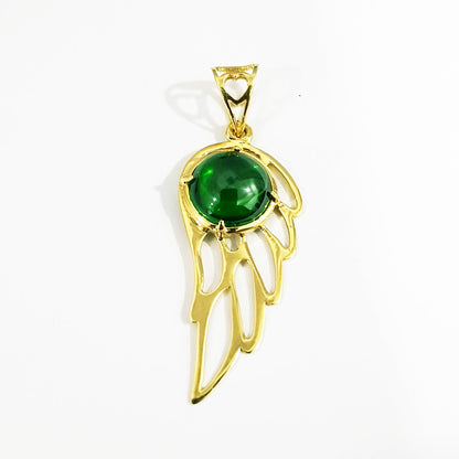 18K Pure Gold Wings Stone Necklace | Necklace | 18K Gold Jewelry