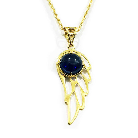 18K Pure Gold Wings Stone Necklace | Necklace | 18K Gold Jewelry