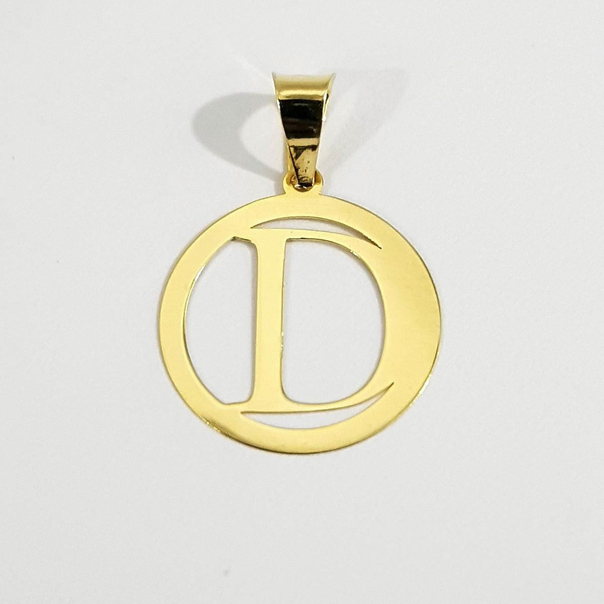 18K Pure Gold Letter D Design Necklace