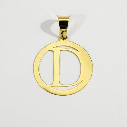 18K Pure Gold Letter D Design Necklace