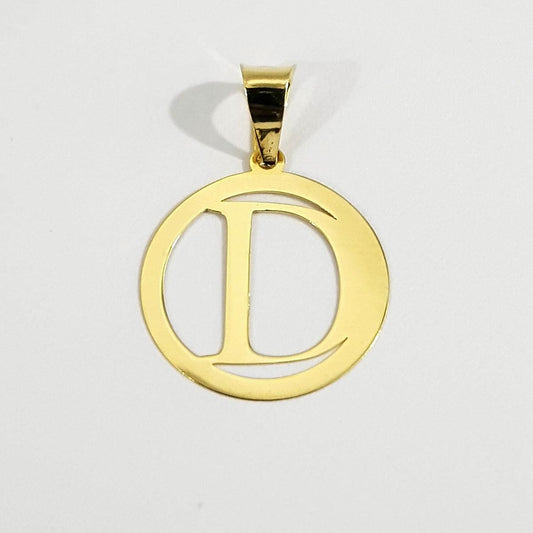 18K Pure Gold Letter D Design Necklace
