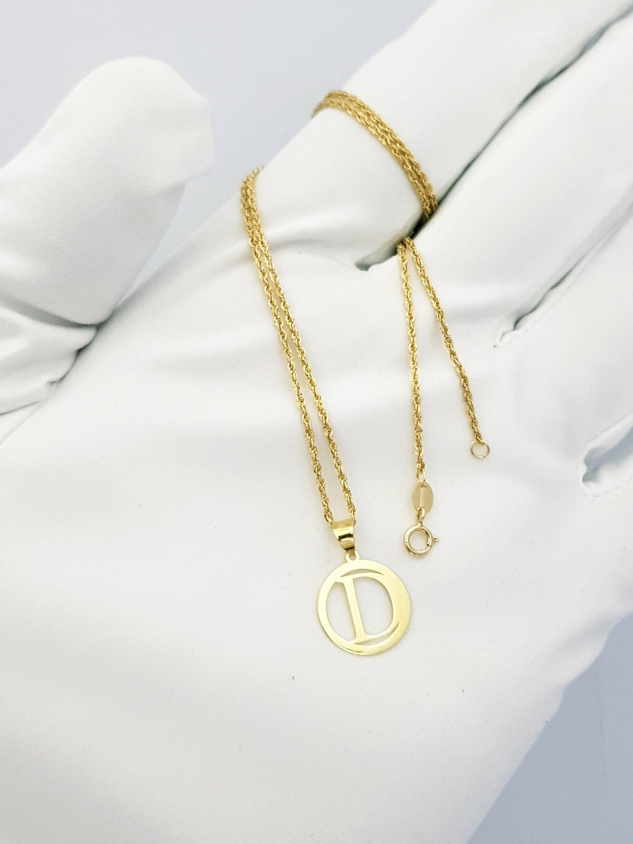18K Pure Gold Letter D Design Necklace | Necklace | 18K Gold Jewelry