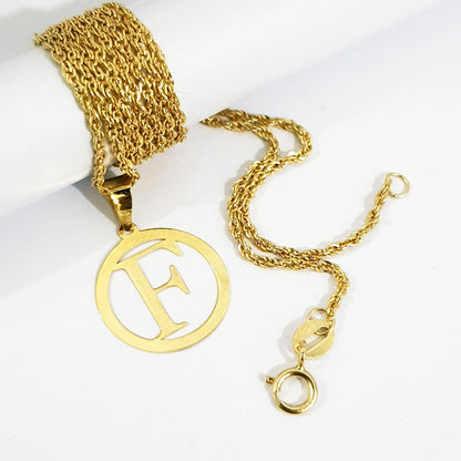 18K Pure Gold Letter F Design Necklace | Necklace | 18K Gold Jewelry