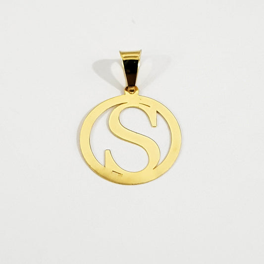 18K Pure Gold Letter S Design Necklace