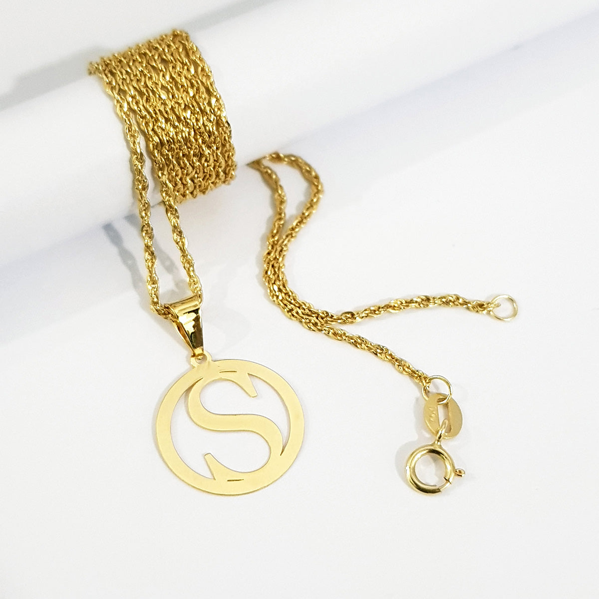 18K Pure Gold Letter S Design Necklace | Necklace | 18K Gold Jewelry