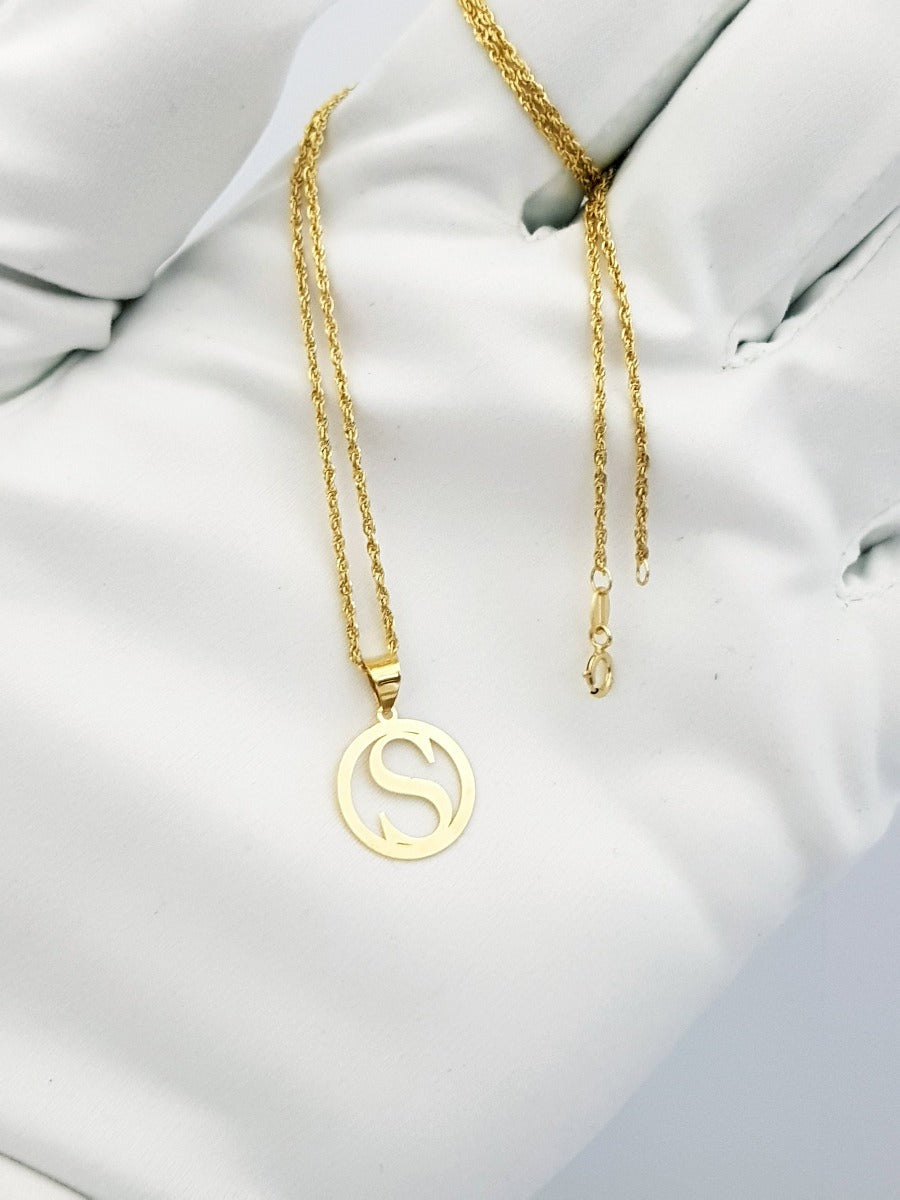 18K Pure Gold Letter S Design Necklace | Necklace | 18K Gold Jewelry