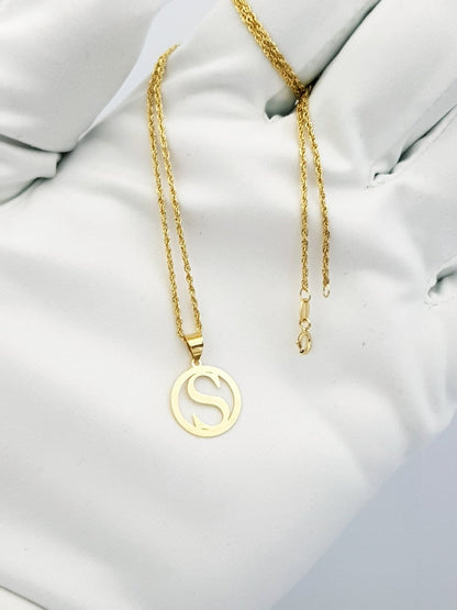 18K Pure Gold Letter S Design Necklace | Necklace | 18K Gold Jewelry