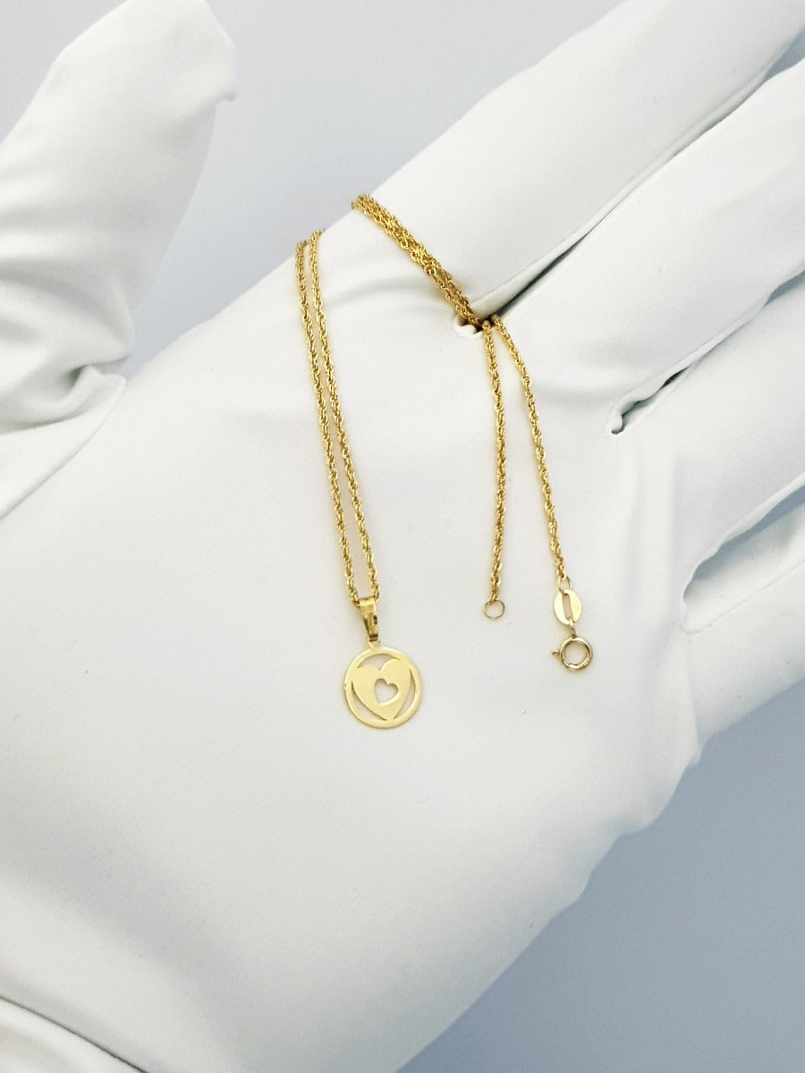 18K Pure Gold Heart Necklace | Necklace | 18K Gold Jewelry