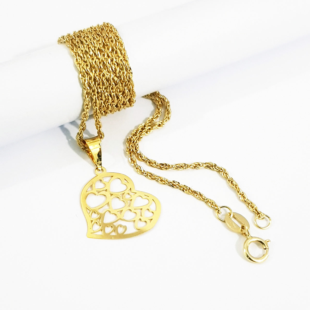 18K Pure Gold Heart Design Necklace | Necklace | 18K Gold Jewelry