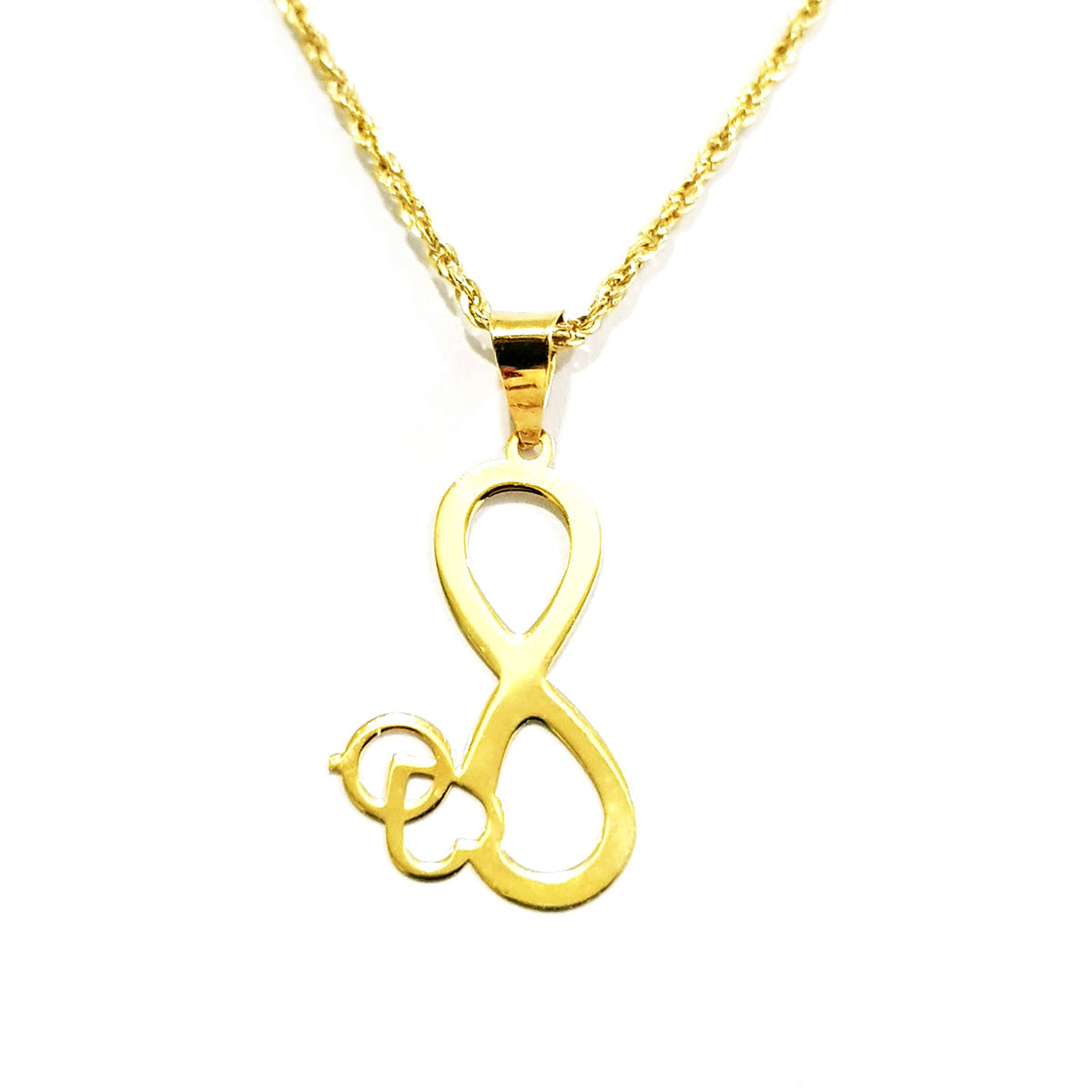 18K Pure Gold Infinity Heart Necklace | Necklace | 18K Gold Jewelry