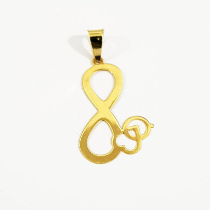 18K Pure Gold Infinity Heart Necklace