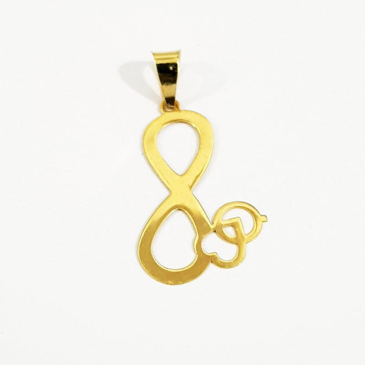 18K Pure Gold Infinity Heart Necklace