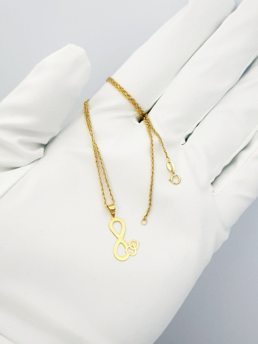 18K Pure Gold Infinity Heart Necklace | Necklace | 18K Gold Jewelry