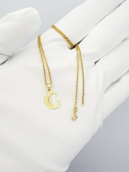 18K Pure Gold Halfmoon Letter G Design Necklace | Necklace | 18K Gold Jewelry