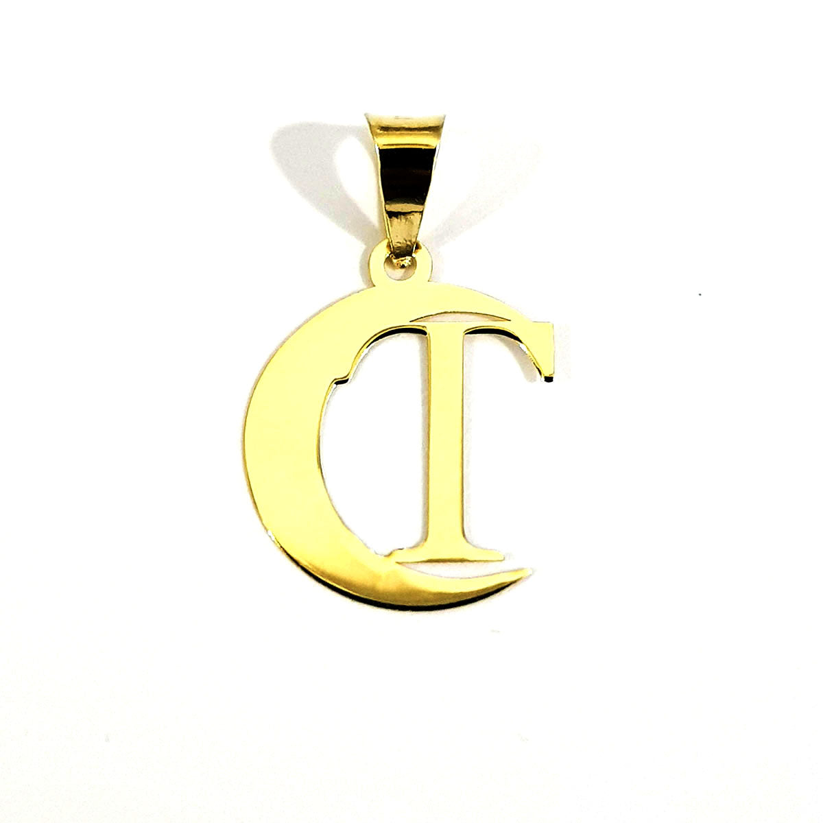 18K Pure Gold Halfmoon Letter T Design Necklace | Necklace | 18K Gold Jewelry