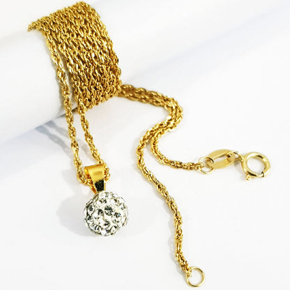 18K Pure Gold Crystal Necklace | Necklace | 18K Gold Jewelry