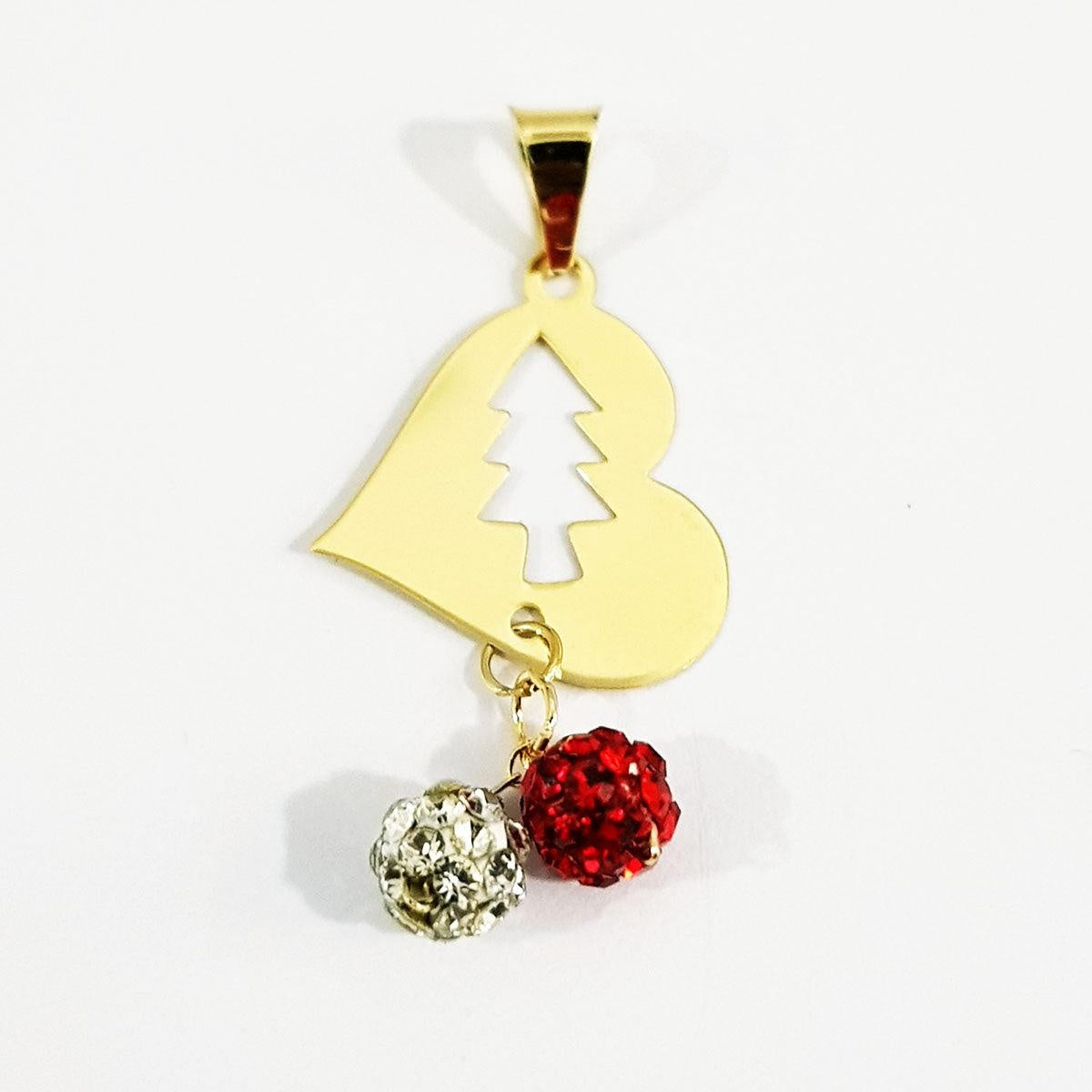 18K Pure Gold Heart With Swarovski Design Necklace | Necklace | 18K Gold Jewelry