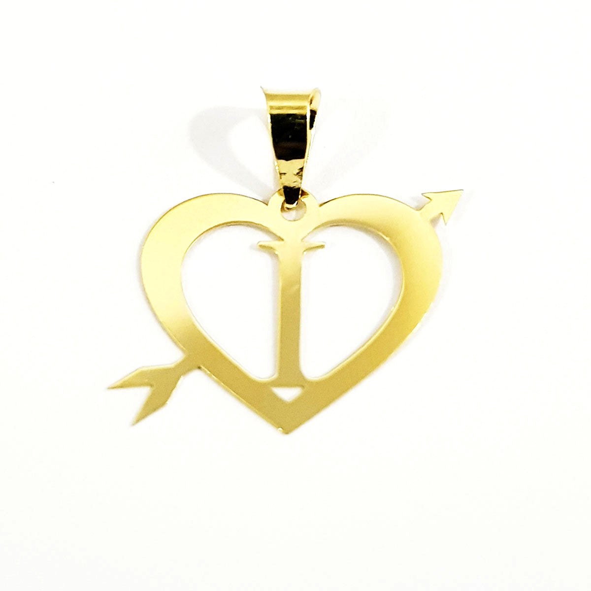 18K Pure Gold Heart Letter I Design Necklace | Necklace | 18K Gold Jewelry