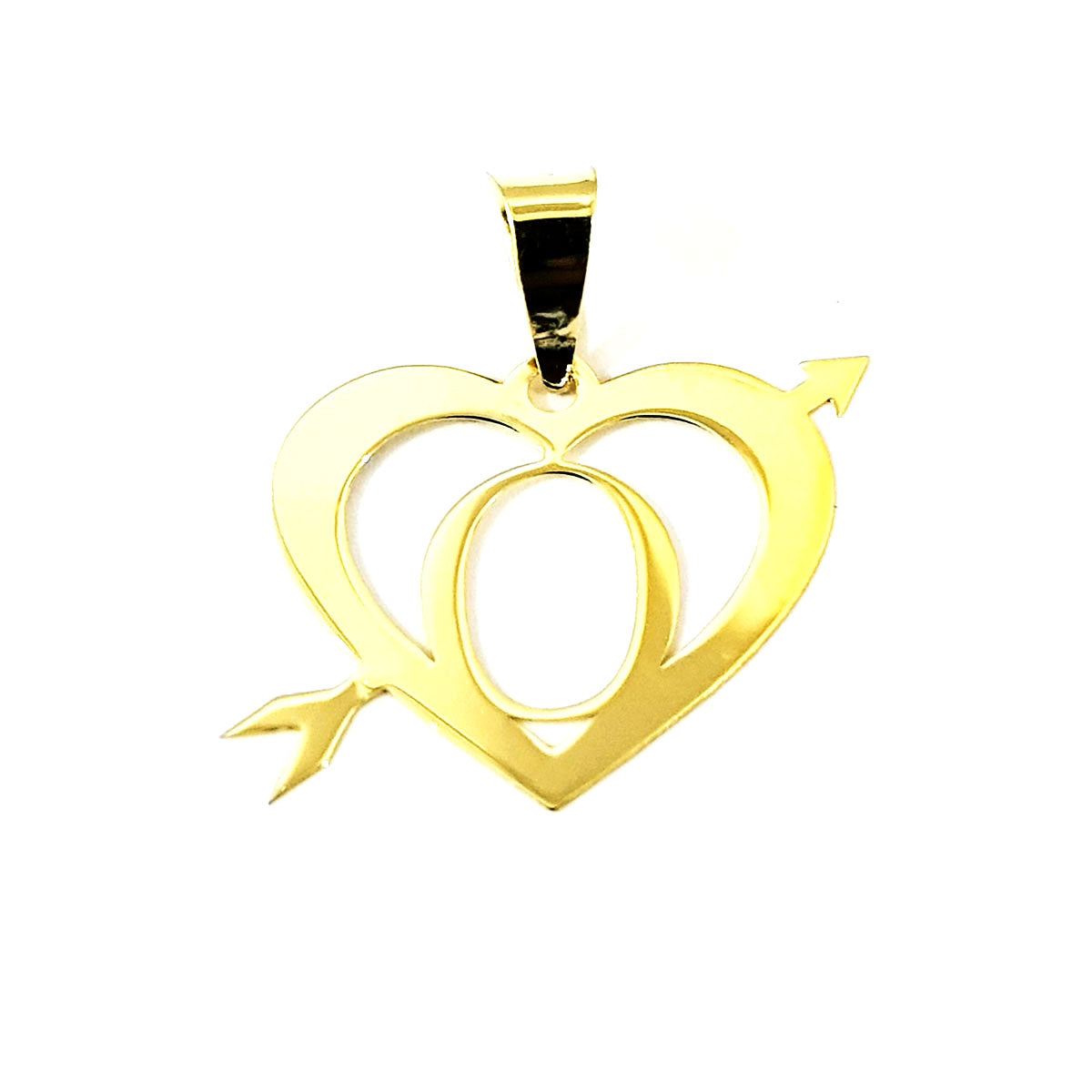 18K Pure Gold Heart Letter O Design Necklace | Necklace | 18K Gold Jewelry