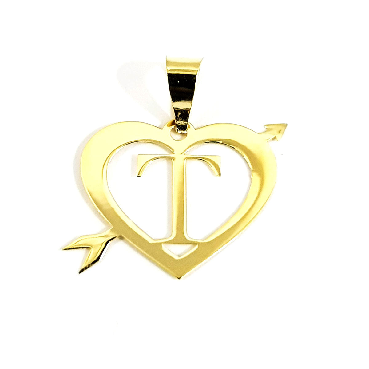 18K Pure Gold Heart Letter T Design Necklace | Necklace | 18K Gold Jewelry