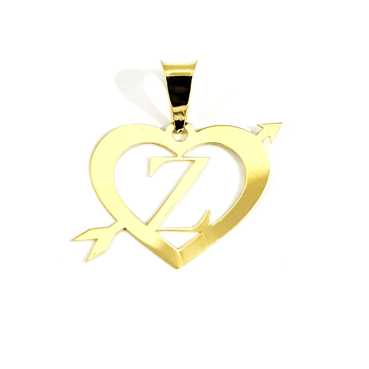 18K Pure Gold Heart Letter Z Design Necklace | Necklace | 18K Gold Jewelry