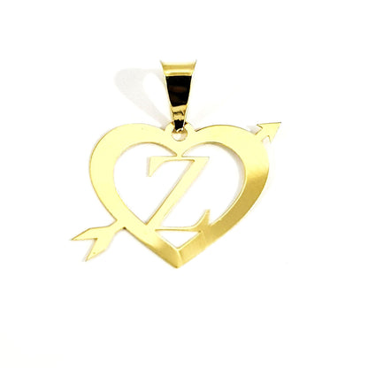 18K Pure Gold Heart Letter Z Design Necklace | Necklace | 18K Gold Jewelry