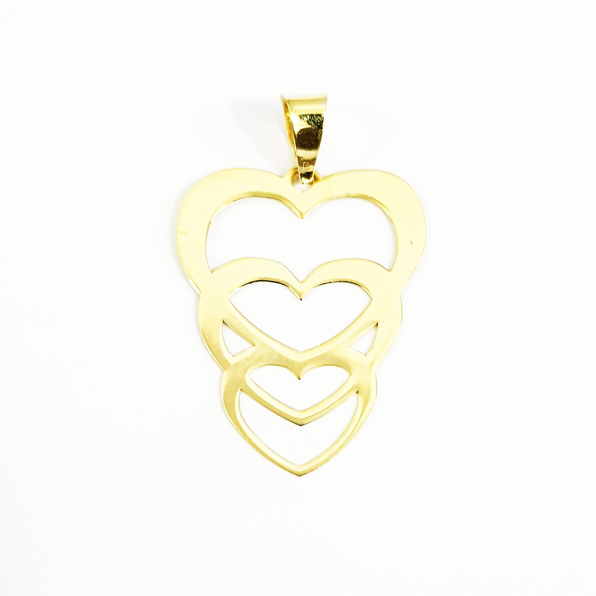 18K Pure Gold Triple Heart Design Necklace | Necklace | 18K Gold Jewelry