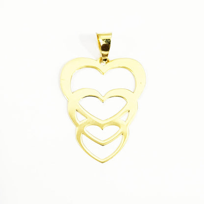 18K Pure Gold Triple Heart Design Necklace | Necklace | 18K Gold Jewelry