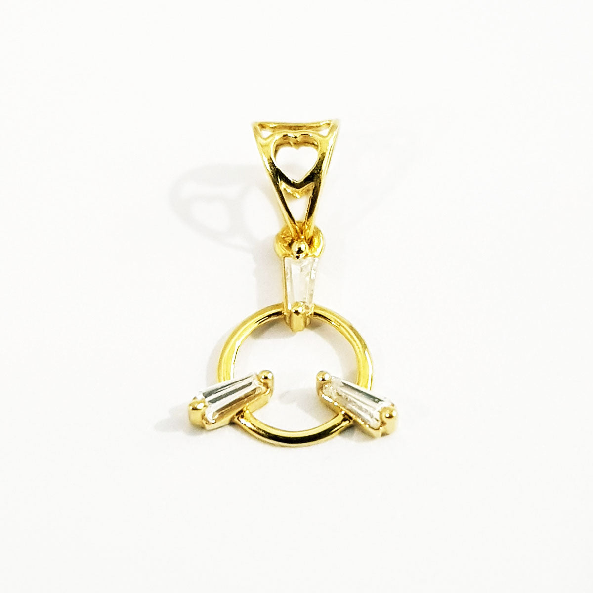 18K Pure Gold Ring w/ Zircon Stone Necklace