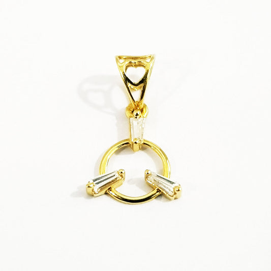 18K Pure Gold Ring w/ Zircon Stone Necklace