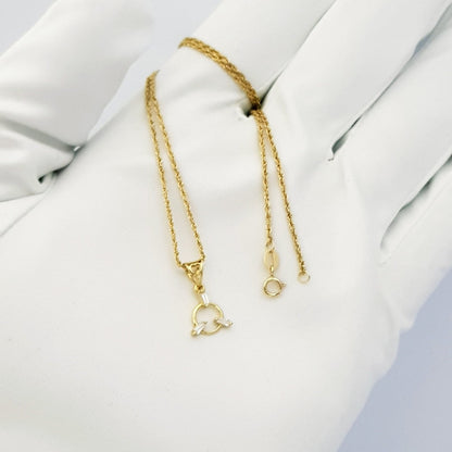 18K Pure Gold Ring w/ Zircon Stone Necklace | Necklace | 18K Gold Jewelry