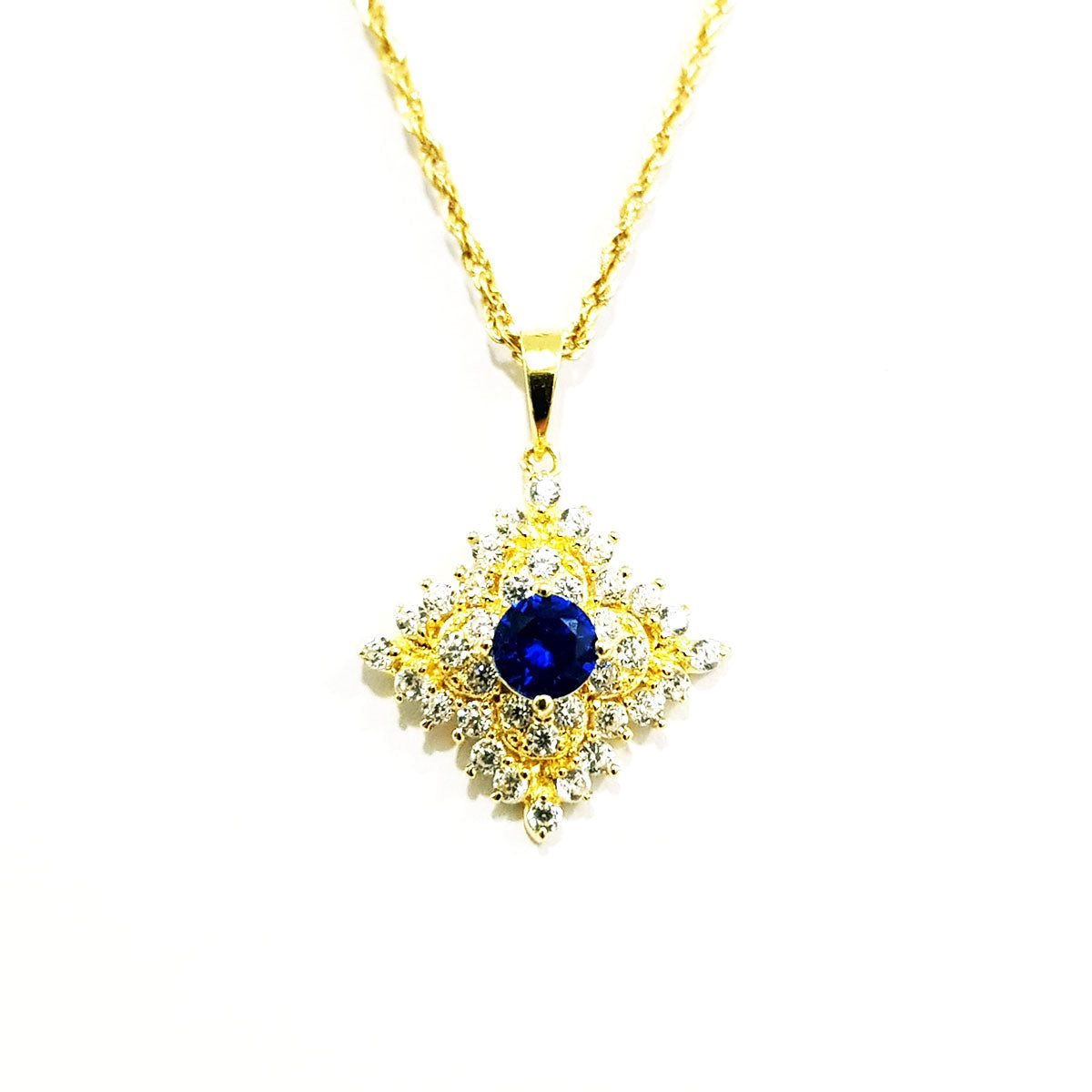 18K Pure Gold Zircon stone Necklace | Necklace | 18K Gold Jewelry