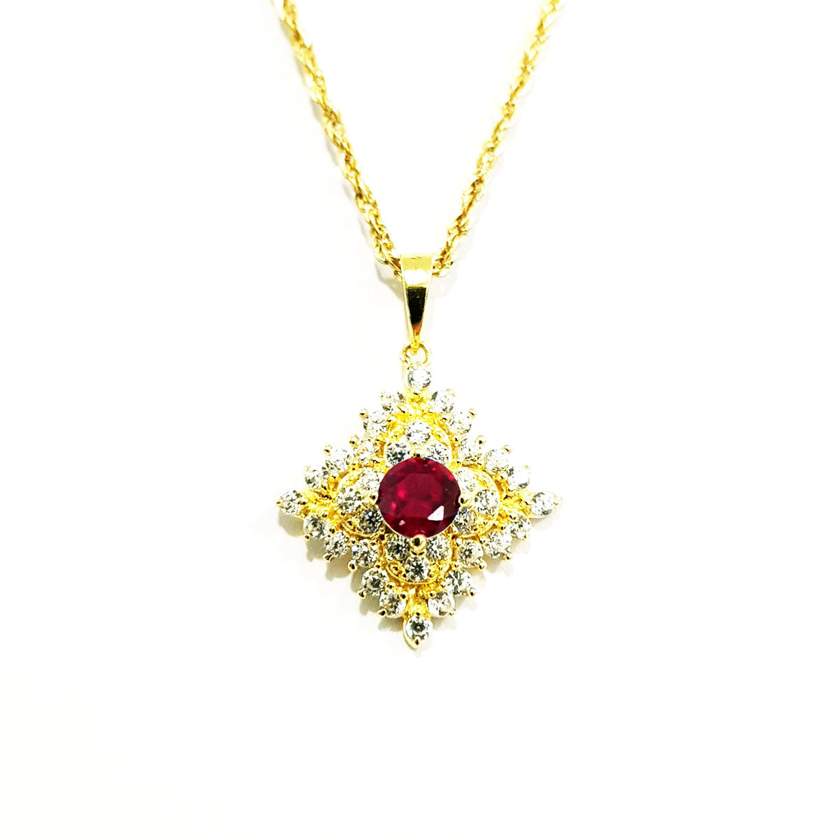 18K Pure Gold Zircon stone Necklace | Necklace | 18K Gold Jewelry