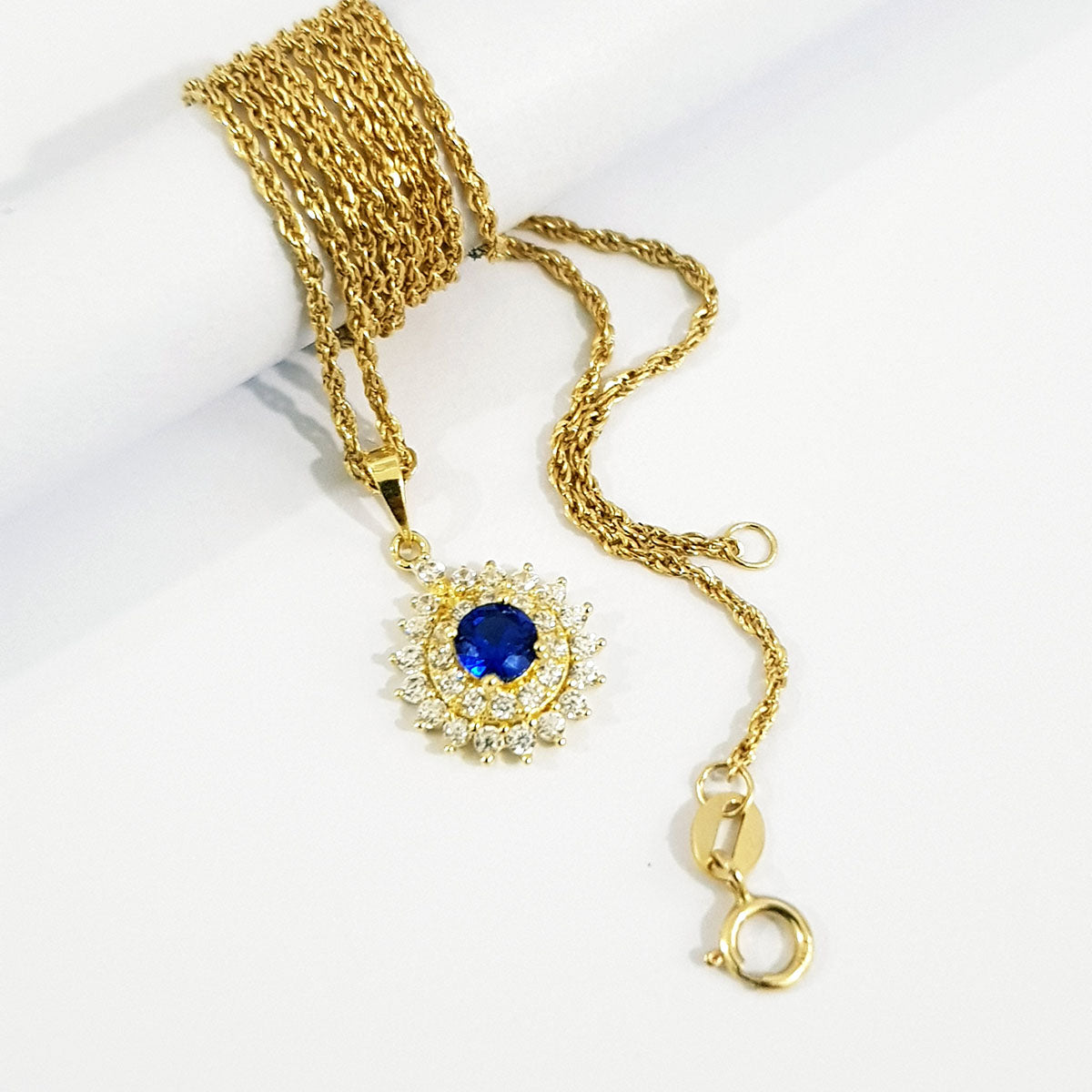 18K Pure Gold Zircon stone Necklace | Necklace | 18K Gold Jewelry