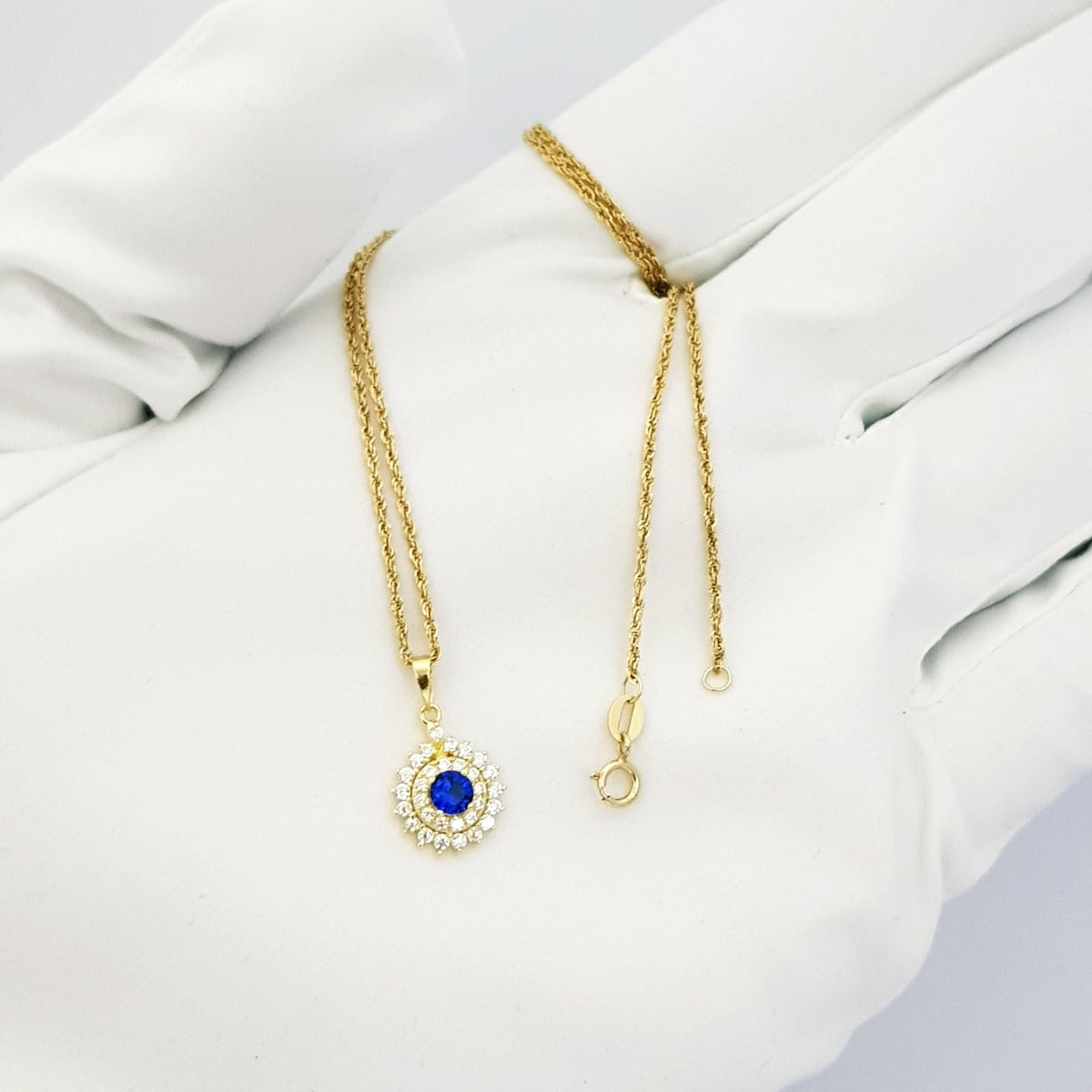 18K Pure Gold Zircon stone Necklace | Necklace | 18K Gold Jewelry