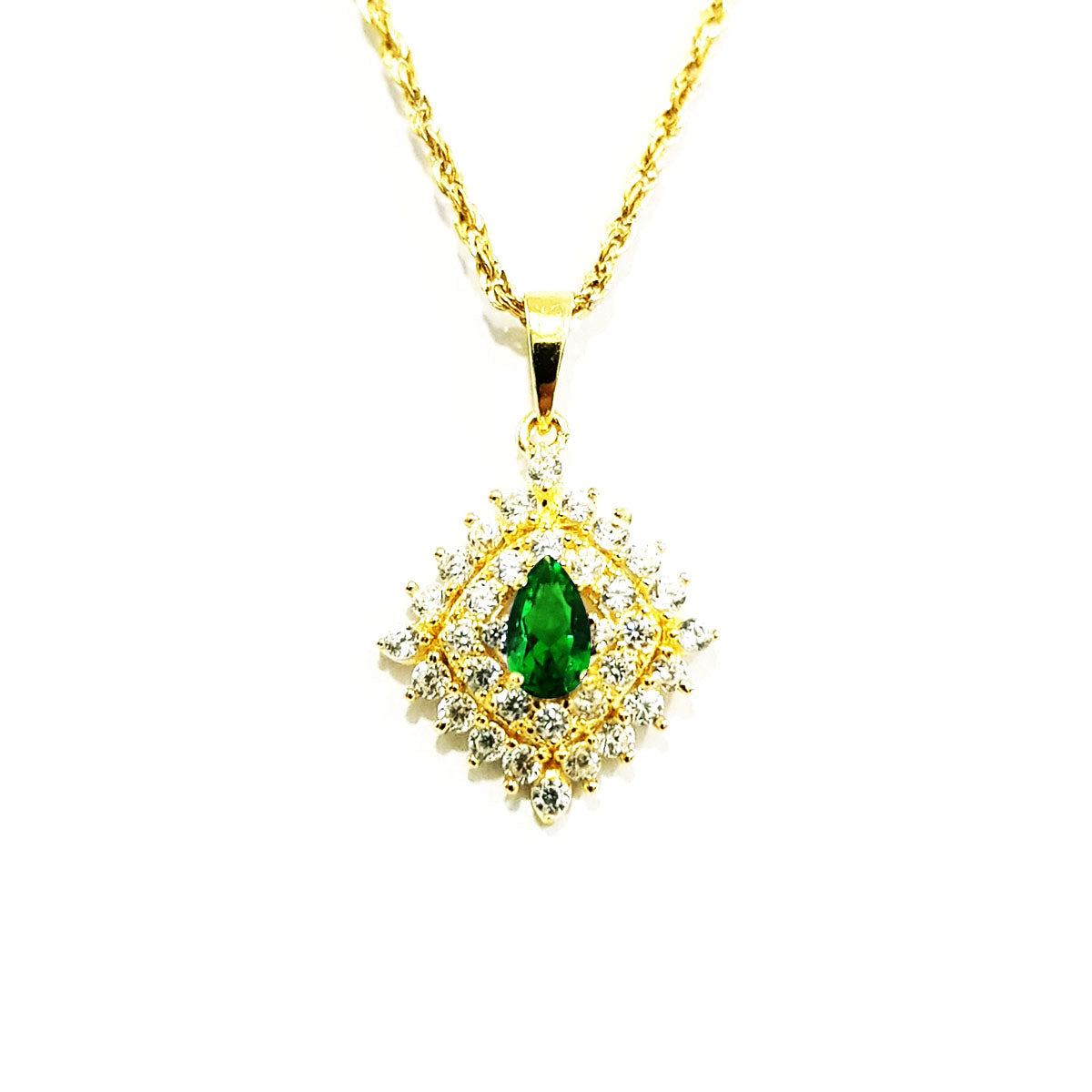 18K Pure Gold Zircon stone Necklace | Necklace | 18K Gold Jewelry