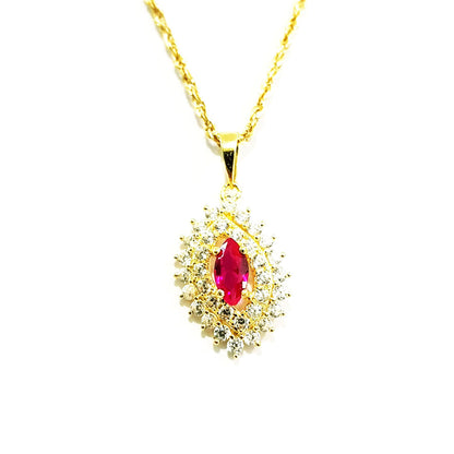 18K Pure Gold Zircon stone Necklace | Necklace | 18K Gold Jewelry