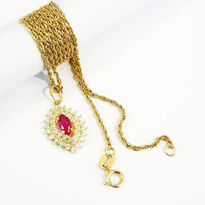 18K Pure Gold Zircon stone Necklace | Necklace | 18K Gold Jewelry