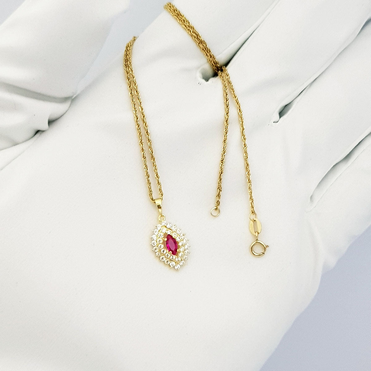 18K Pure Gold Zircon stone Necklace | Necklace | 18K Gold Jewelry