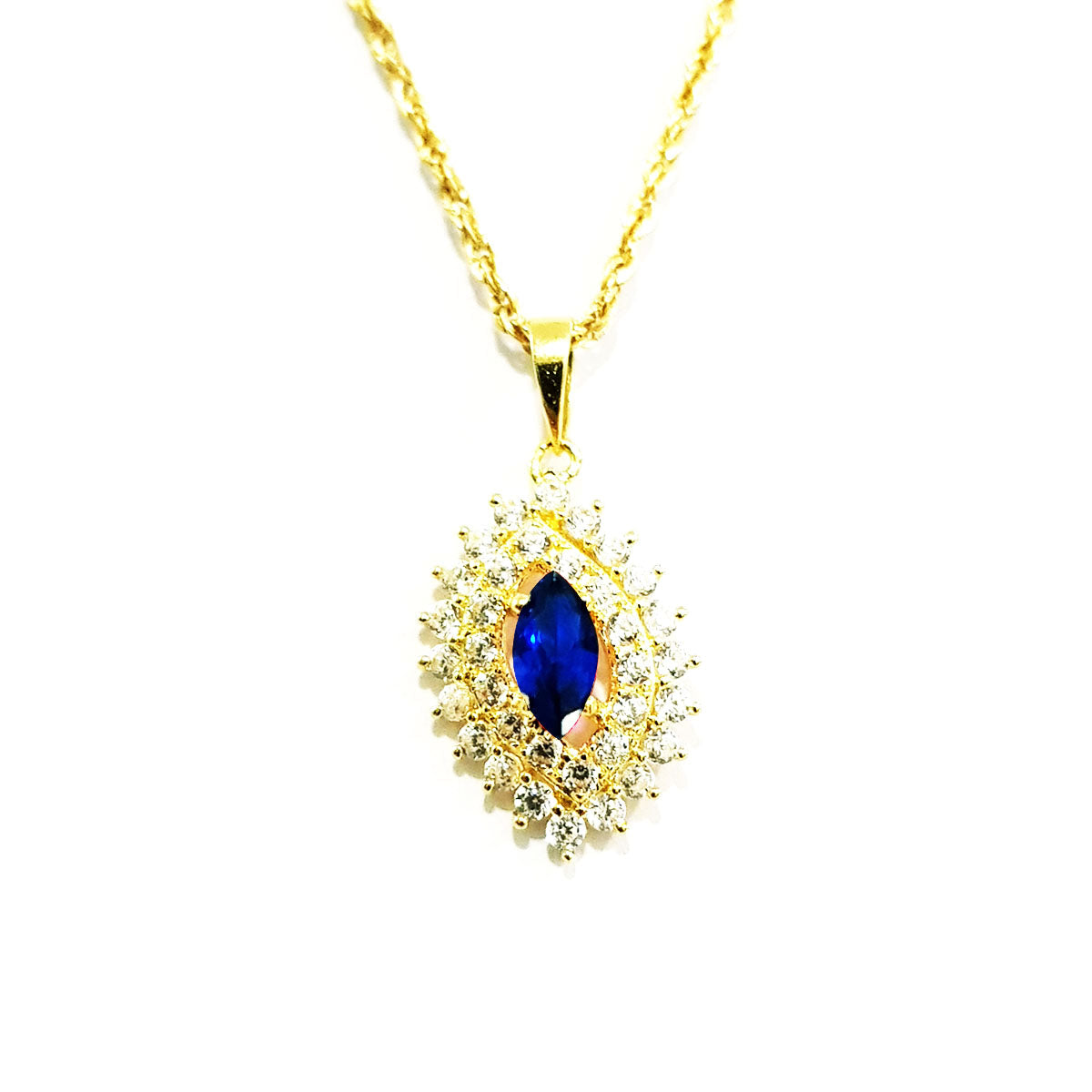 18K Pure Gold Zircon stone Necklace | Necklace | 18K Gold Jewelry