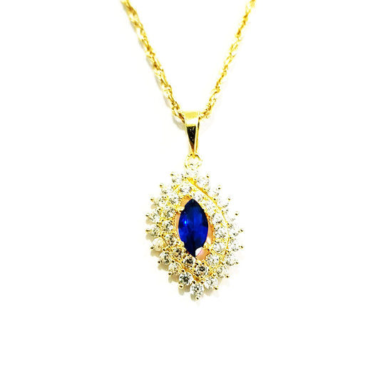 18K Pure Gold Zircon stone Necklace | Necklace | 18K Gold Jewelry