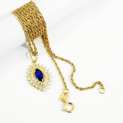 18K Pure Gold Zircon stone Necklace | Necklace | 18K Gold Jewelry