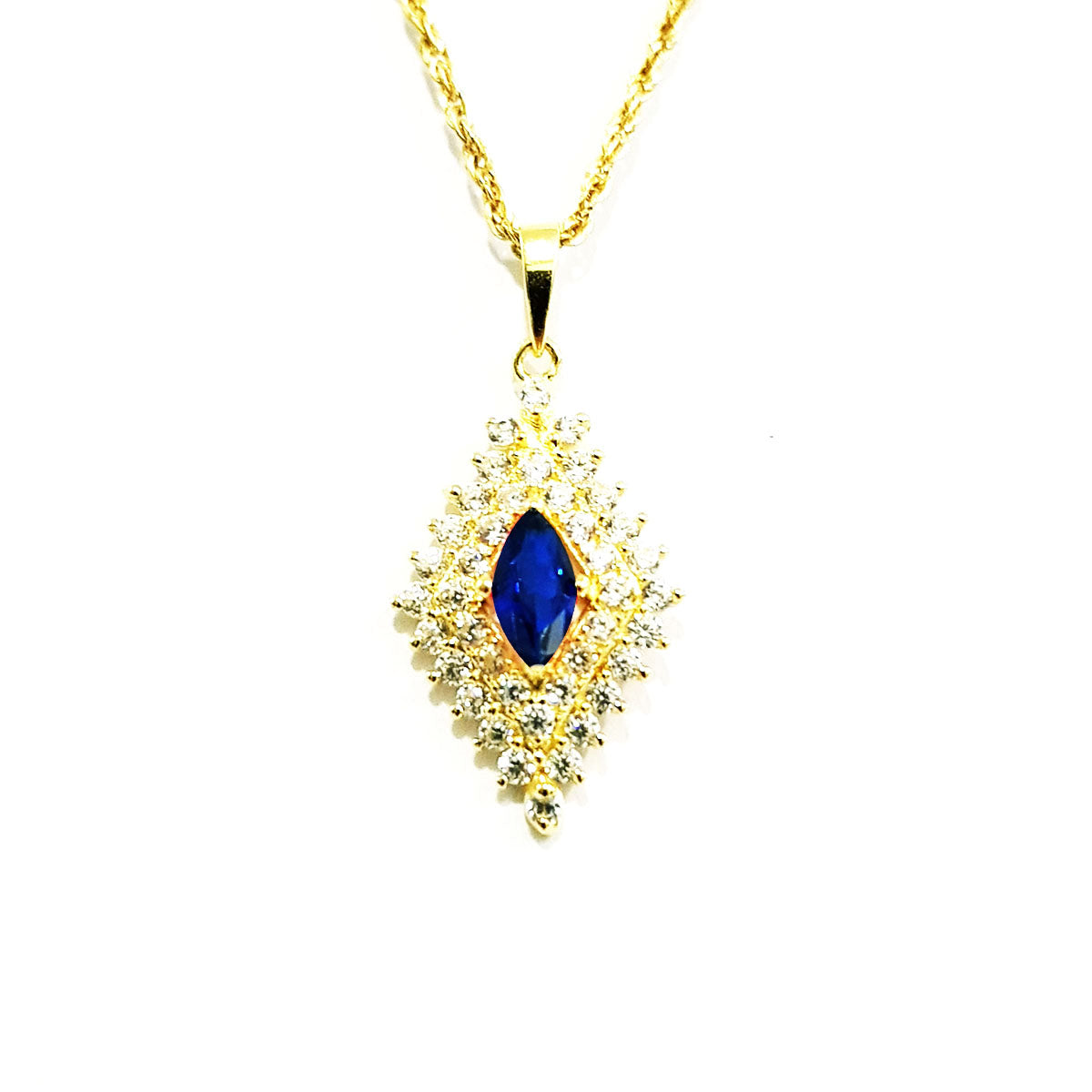 18K Pure Gold Zircon stone Necklace | Necklace | 18K Gold Jewelry