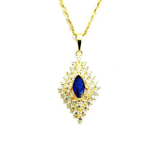 18K Pure Gold Zircon stone Necklace | Necklace | 18K Gold Jewelry