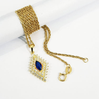 18K Pure Gold Zircon stone Necklace | Necklace | 18K Gold Jewelry