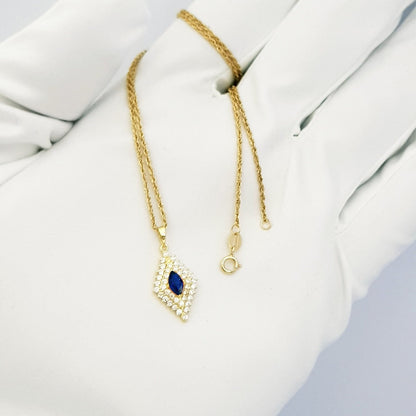 18K Pure Gold Zircon stone Necklace | Necklace | 18K Gold Jewelry