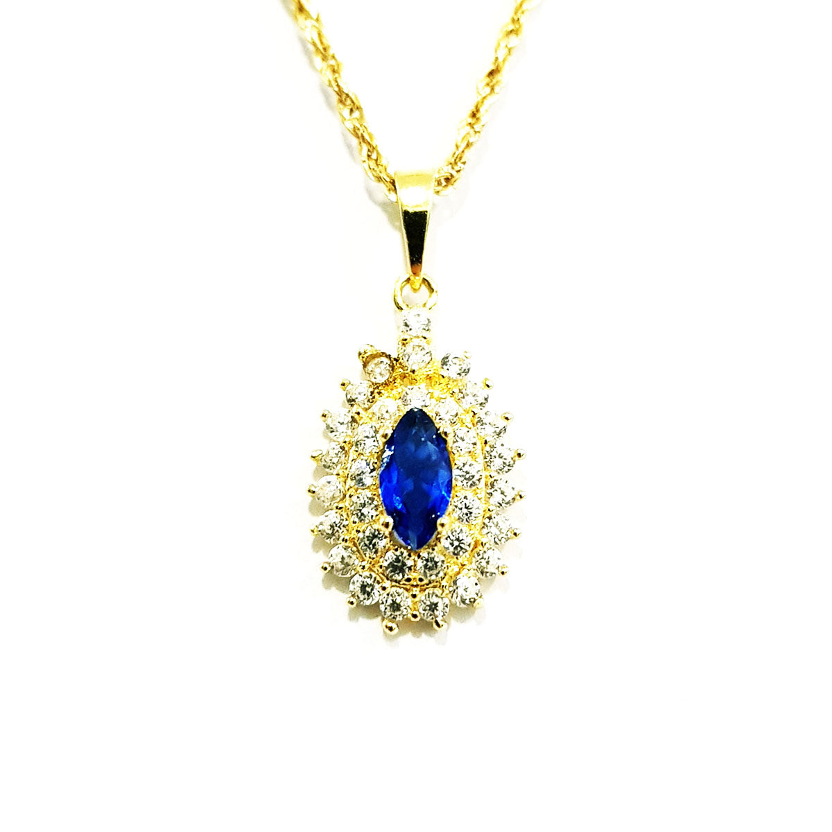 18K Pure Gold Zircon stone Necklace | Necklace | 18K Gold Jewelry