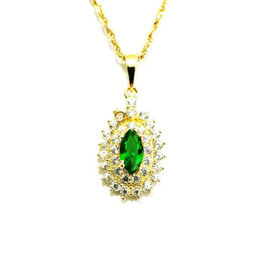 18K Pure Gold Zircon stone Necklace | Necklace | 18K Gold Jewelry