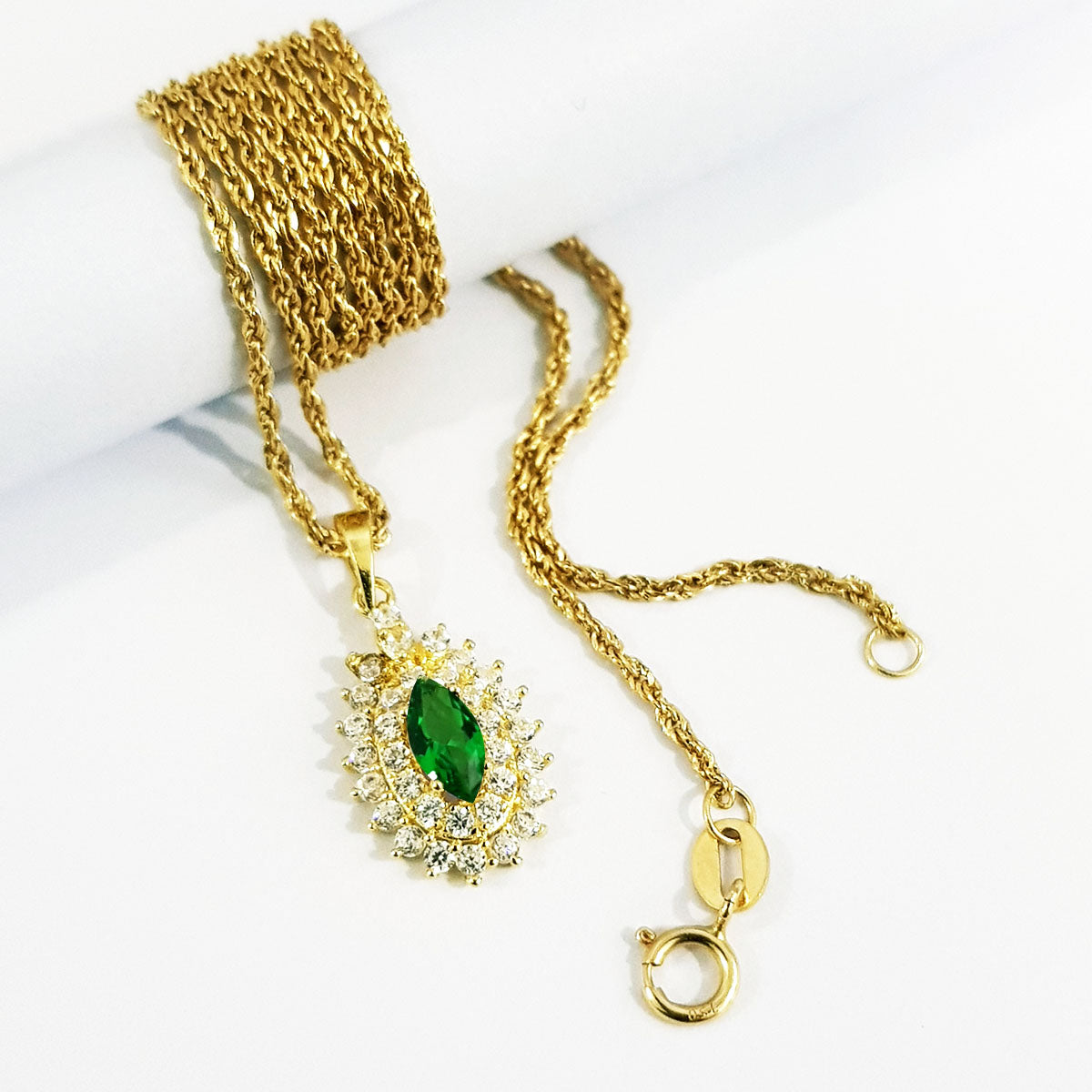 18K Pure Gold Zircon stone Necklace | Necklace | 18K Gold Jewelry
